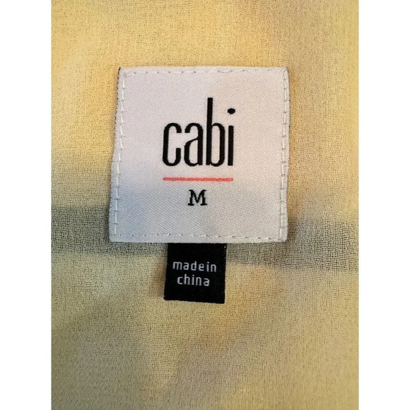 Cabi Rivera Lights Knot Cami Tank Top Womens Medium Yellow Blue‎ Stripe lined - Picture 4 of 8